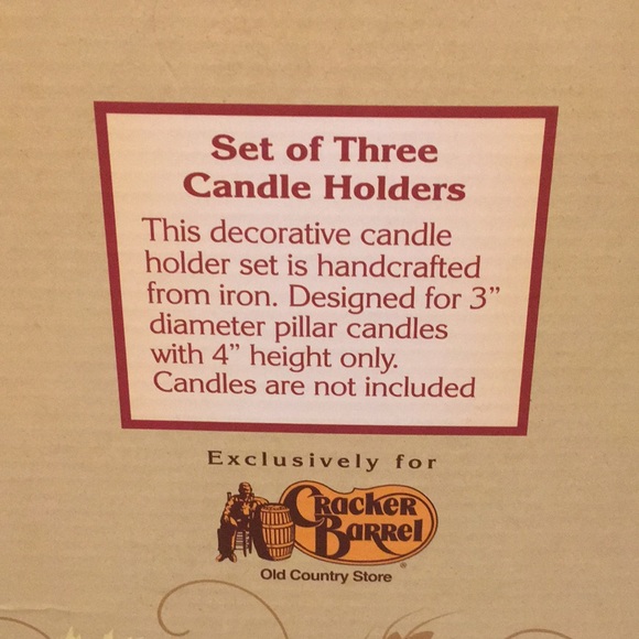 Set of 3 metal (iron) harvest candle holders from Cracker Barrel, NWT - Picture 9 of 11